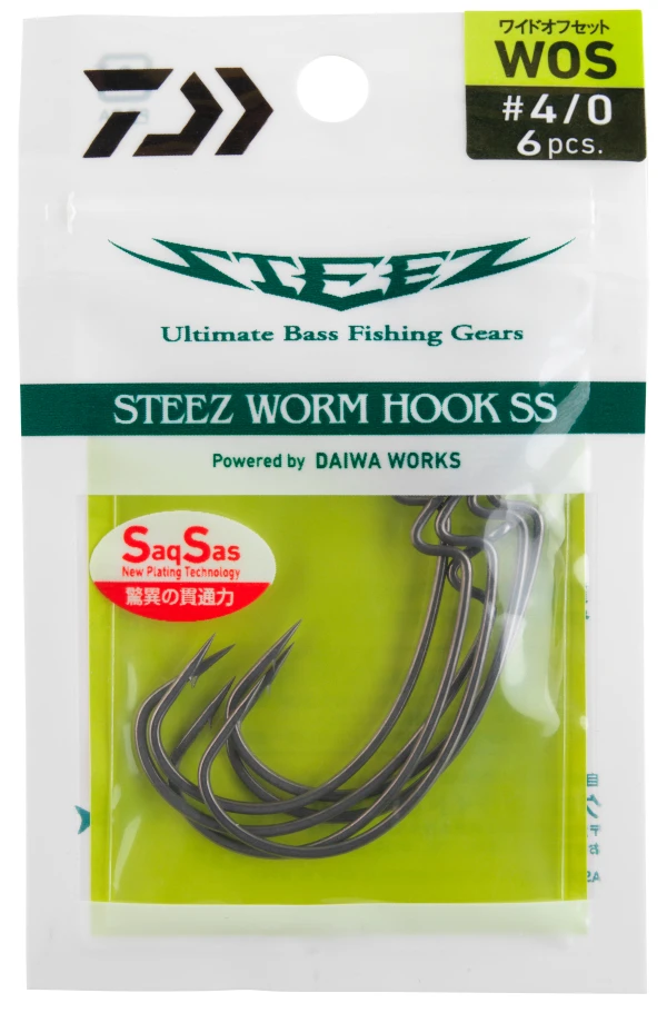 Daiwa Steez Worm Hook SS WOS Roofvis Haak #4/0 6 Stuks 3 Daiwa Steez Worm Hook SS WOS Roofvis Haak #4/0 6 Stuks