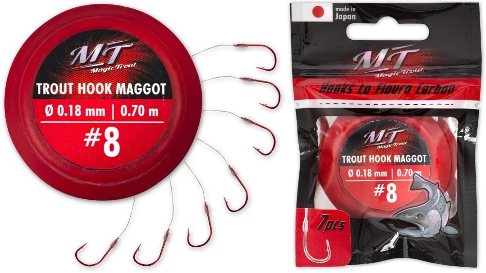 Magic Trout Trout Hook To Fluoro Carbon Maggot Forel Onderlijn 200cm Size 6 (7 Stuks) 5 Magic Trout Trout Hook To Fluoro Carbon Maggot Forel Onderlijn 200cm Size 6 (7 Stuks) - Afbeelding 3