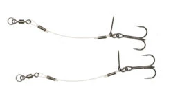 Kinetic Single Stinger Fluo Carbon 60lbs 45mm #4 Black 2pcs