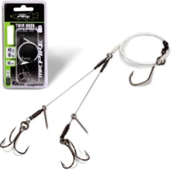 #6 Quantum Mr. Pike Ghost Traces Twin Hook-Release-Rig White 50cm 1pcs -Viswinkel 3a139a00a29512e4