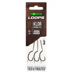 Korda Loop Rigs Klor Barbless Size 6 13kg/30lb