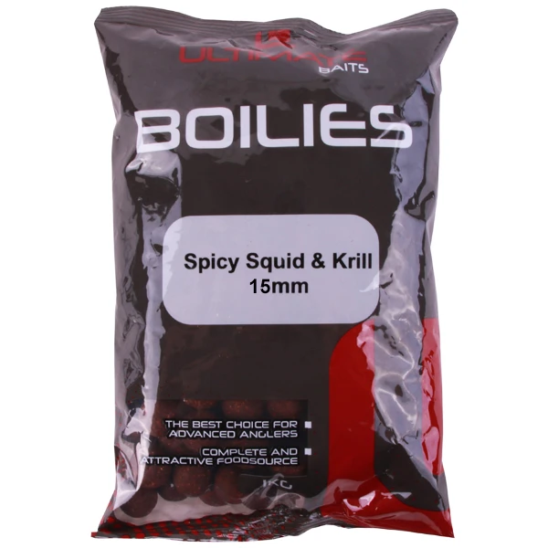 Ultimate Baits Boilies 15mm 1kg - Spicy Squid & Krill 3 Ultimate Baits Boilies 15mm 1kg - Spicy Squid & Krill